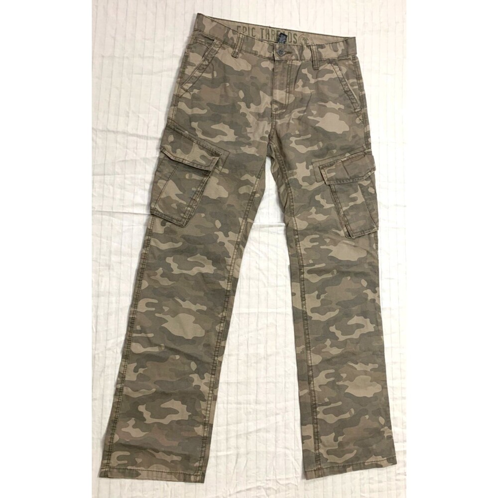 EPIC TREADS BOYS CARGO CAMO PANTS SIZE 14